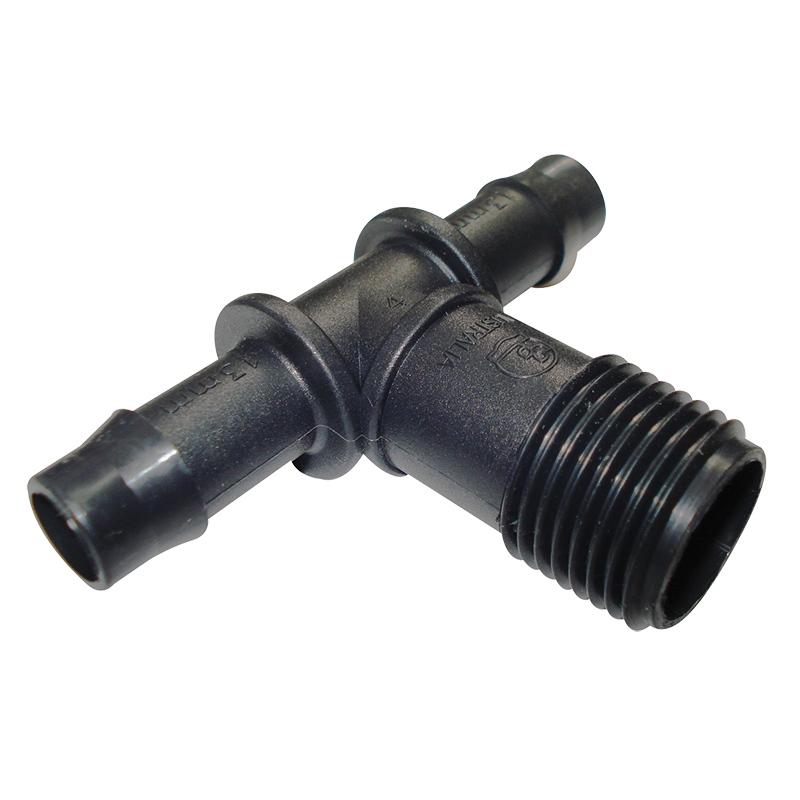 THREADED TEE 13MM BARBED x 1/2" BSP MALE. TBM1315