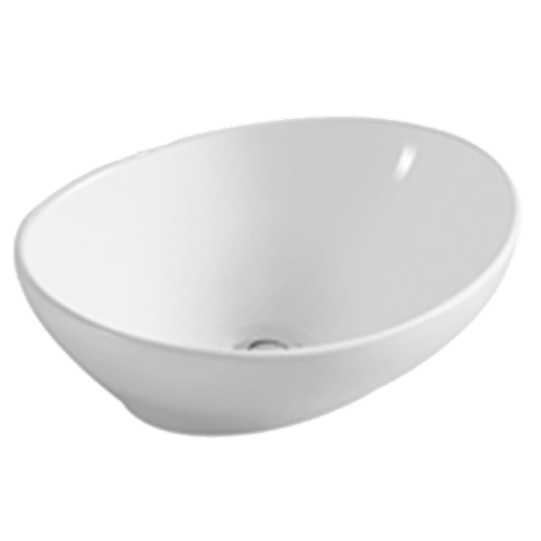 Coast RV Ceramic Gloss White Oval Basin, 405x330x145mm