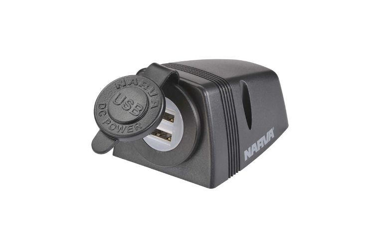 Narva 5V Heavy-Duty Surface Mount Dual USB Socket