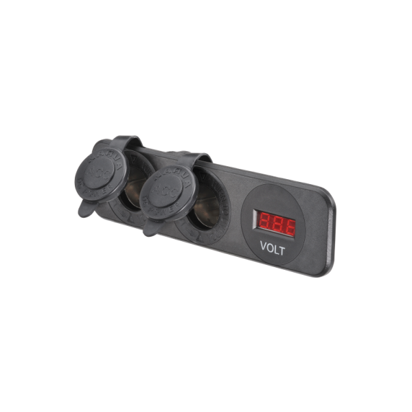 Narva Heavy-Duty Twin Accessory Socket and 12/24V DC LED Meter