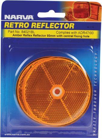 Narva 80mm 50 Piece Round Reflector, Amber
