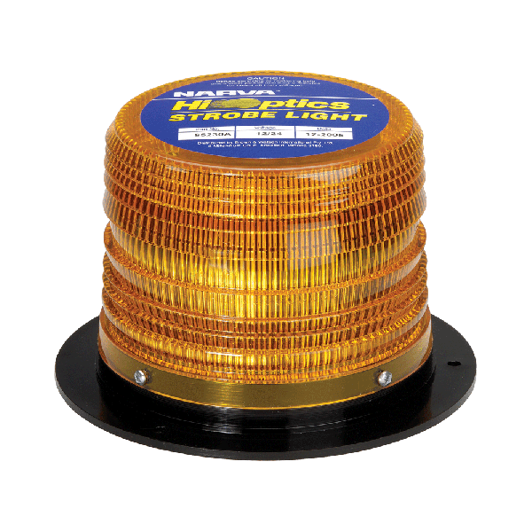 Narva 12/24V Amber High Output LED Strobe Light with Flange Base, 4 Selectable Flash Patterns