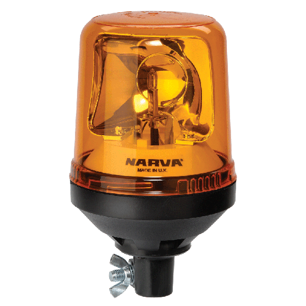 Narva 12/24V Optimax Rotating Beacon Pipe Mount Base, Amber