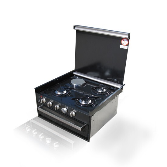 Smev 4 Burner Grill Gas Electric Cooker With Mirror Door Safety