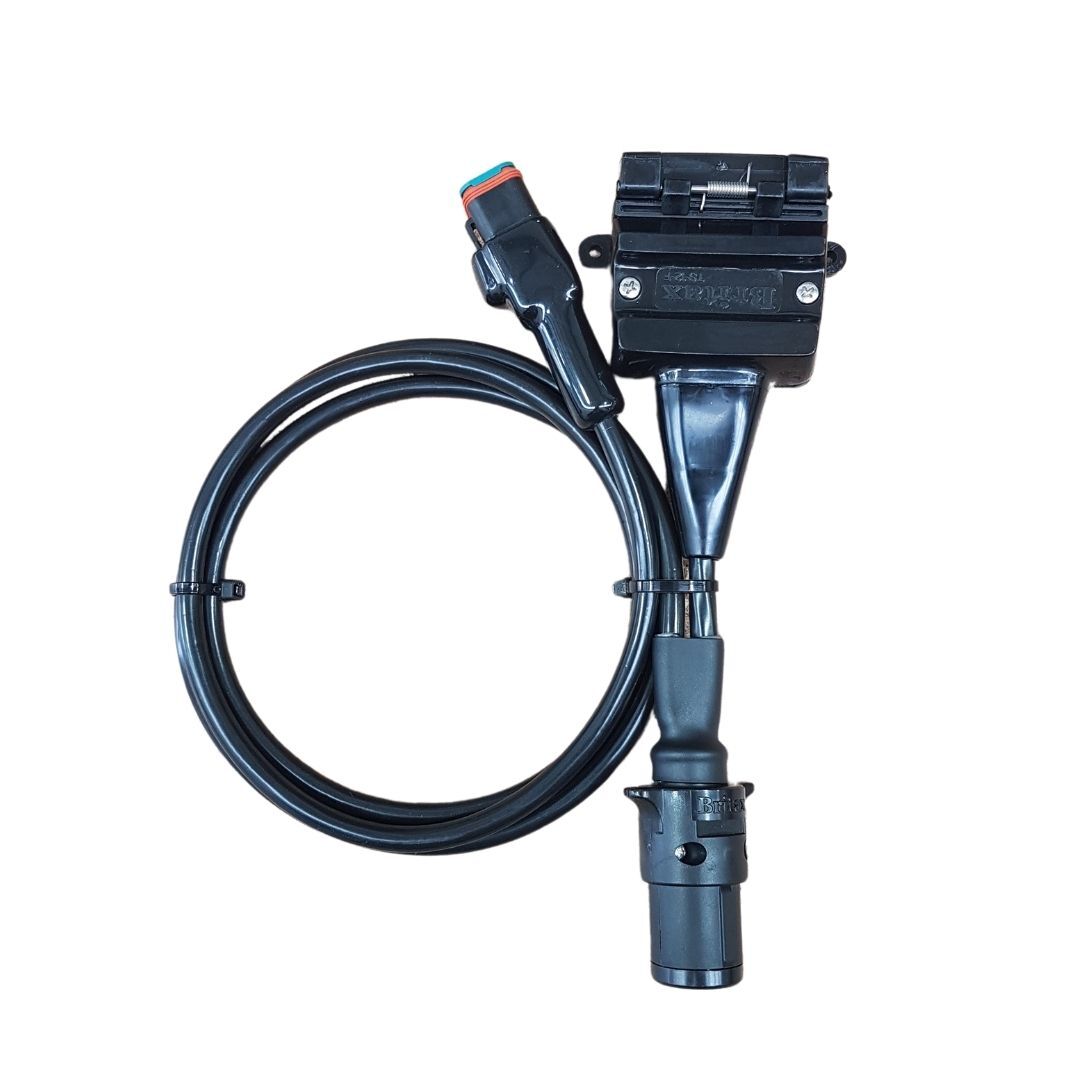 Elecbrakes Plug & Play Adapter Small Round 7 pin to 12 Pin Flat Socket Elecbrakes Caravan