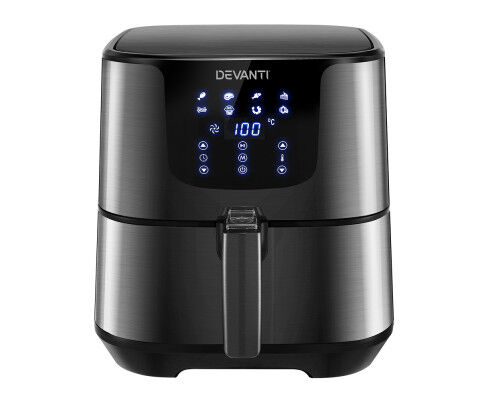 Devanti 7L Stainless Steel Air Fryer with LCD