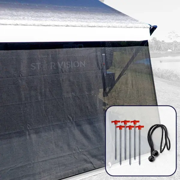 Aussie Traveller Black Sunblocker Long Side Wall