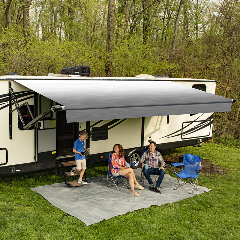 Carefree Altitude 10-21ft (3-6.4m) Silverfade White Rollout Awning with LED Lightbar