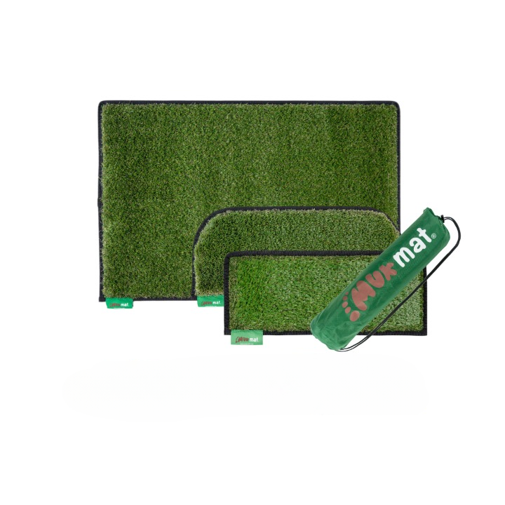 Muk Mat Green Rounded Step Medium, Rounded Step Small, Large Mat & Storage Bag Caravan Mat Bundle