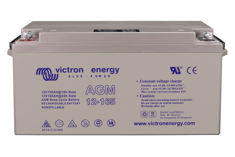 Victron 12V/165Ah AGM Deep Cycle Battery with M8 threaded insert terminals