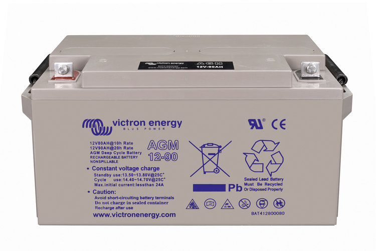 Victron 12V/90Ah AGM Deep Cycle Battery with M6 threaded insert terminals