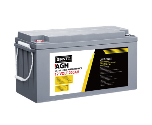 Giantz 12V 200Ah AGM Deep Cycle Battery - Marine Sealed