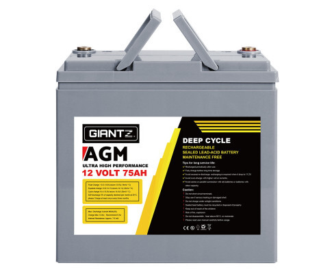 Giantz 12V 75Ah AGM Deep Cycle Battery