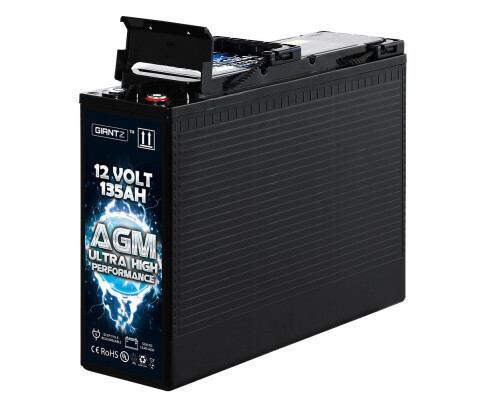 Giantz 12V 135Ah Slim AGM Deep Cycle Battery - Marine Sealed