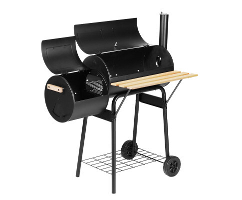Grillz 2-in-1 Black Offset BBQ Smoker