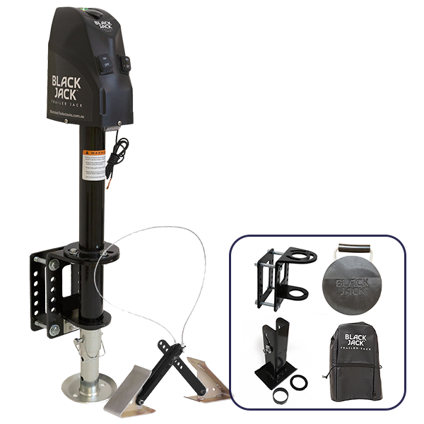 Black Jack Electric Trailer Jack Bundle with Chokka