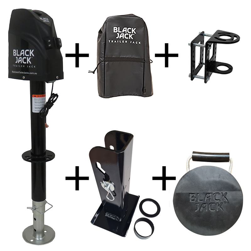 Black Jack Electric Trailer Jack with Clamp