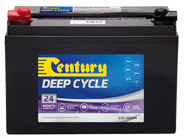 Century 12V 105Ah AGM Deep Cycle Battery, C12-105XDA