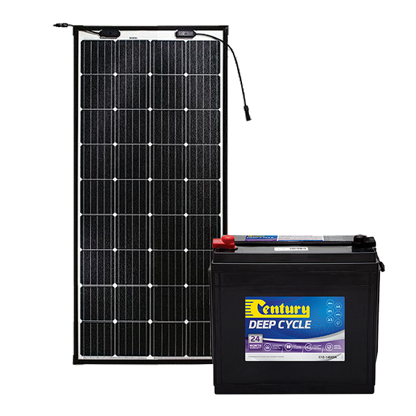 Century 140Ah AGM Deep Cycle Battery Bundle with eArc Flexible Solar Panel