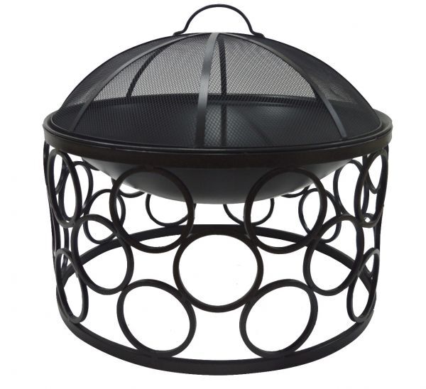 Wildtrak Round Outdoor Fire Pit with Cover, 58x51cm Wildtrak