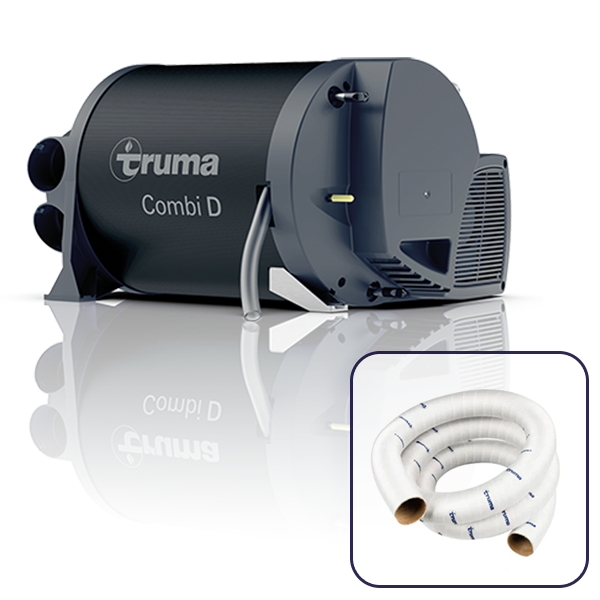 Truma Combi D6 Diesel Heater / Hot Water System Kit with White Cowl