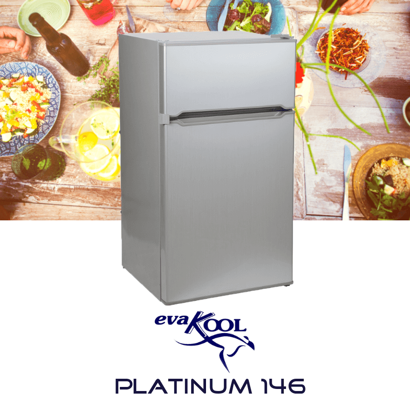 146 Litre Platinum Upright Caravan Fridge / Freezer Evakool Caravan Fridge Caravan Fridges Online