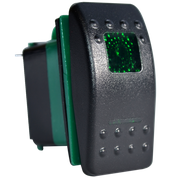 Enerdrive LED 3 Pin On-Off SPST Rocker Switch, Green