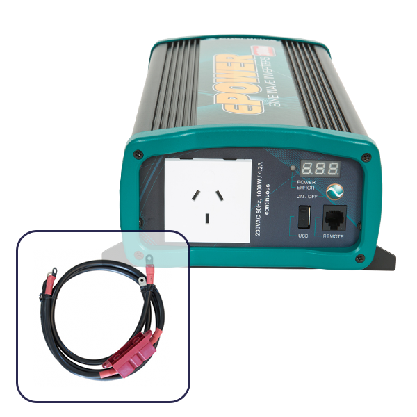 Enerdrive 1000W Pure Sine Wave Inverter with DC Cable Pack