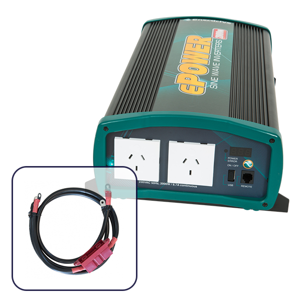 Enerdrive 2000W Pure Sine Wave Inverter with DC Cable Pack