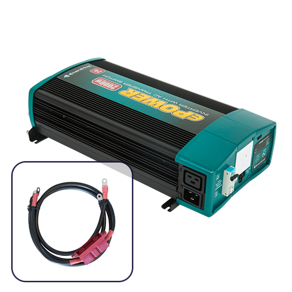 Enerdrive 2000W 12V Pure Sine Wave Inverter and RCD & AC Transfer Switch with DC Cable Pack