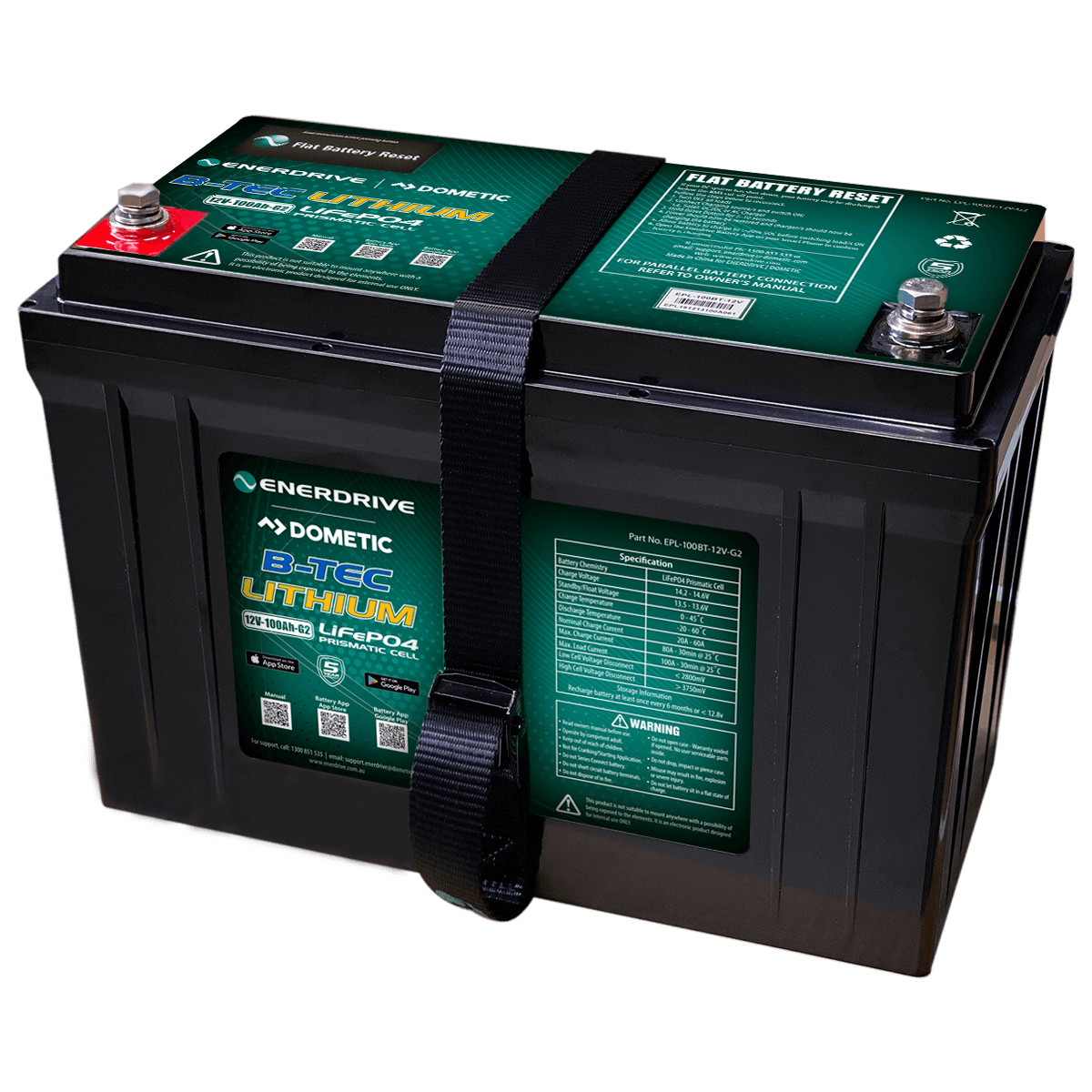 Enerdrive B-TEC 100Ah Lithium Battery