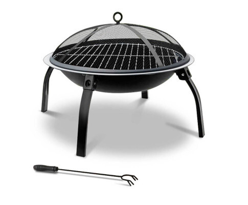 Fire Pit BBQ Charcoal Smoker Portable Outdoor Camping Pits Patio Fireplace 22"
