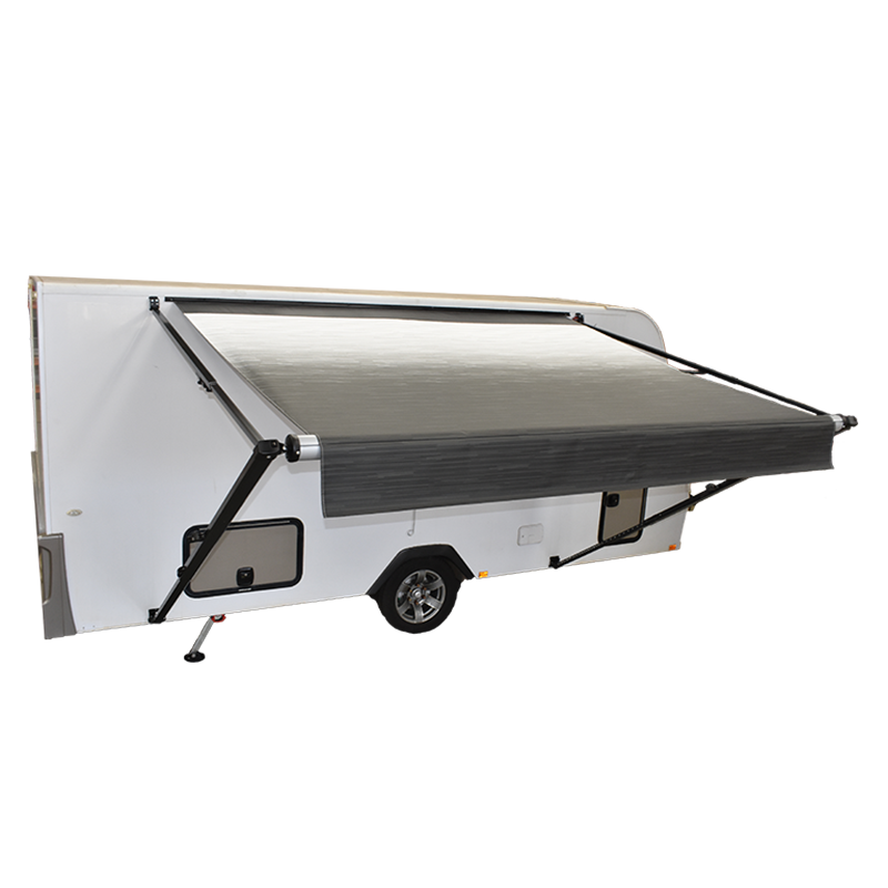 Carefree Triple Black Shale Fade Rollout Awning with Black Springs (No Arms)