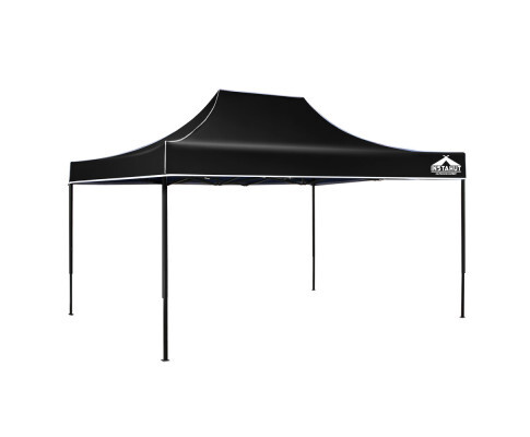 Instahut Gazebo Pop Up Marquee 3x4.5m Folding Tent Wedding Outdoor Camping Canopy Gazebos Shade Black