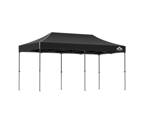 Instahut Gazebo Pop Up Marquee 3x6m Folding Tent Wedding Outdoor Camping Canopy Gazebos Shade Black