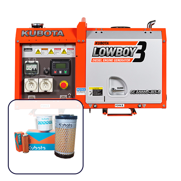 Kubota 6kVA Lowboy Diesel Generator