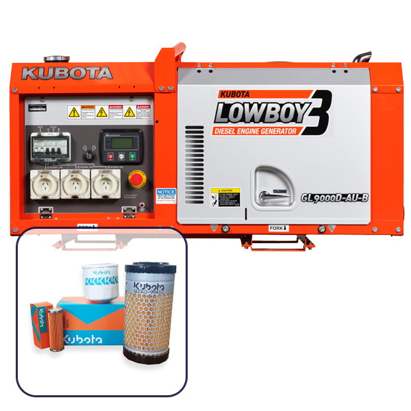 Kubota 8.8kVA Lowboy Diesel Generator