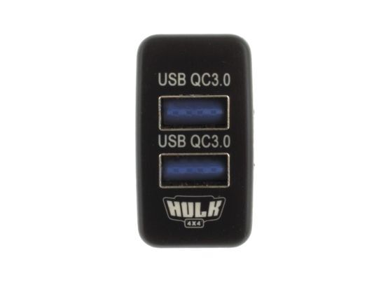 Hulk 4x4 Blue LED Dual USB Socket QC3 OE RPL to suit early Toyota