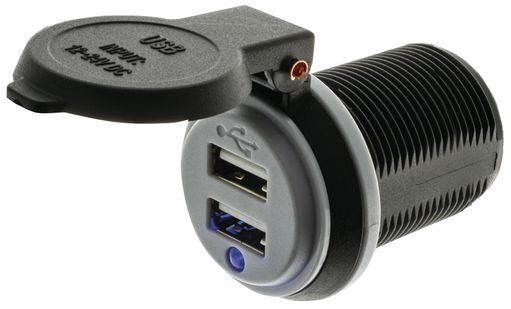 Hulk 4x4 Dual USB Socket with Straight Terminals