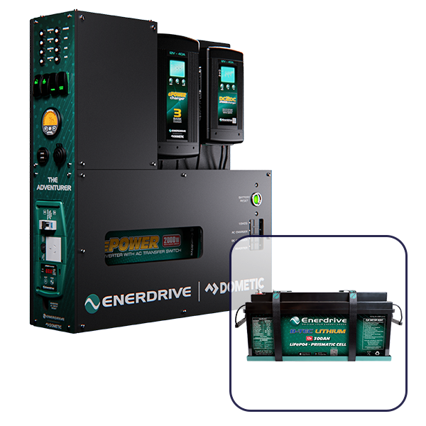 Enerdrive 4WD Canopy Adventurer System with 300Ah Lithium Battery, ePRO Plus Battery Monitor, Driver Side Installation