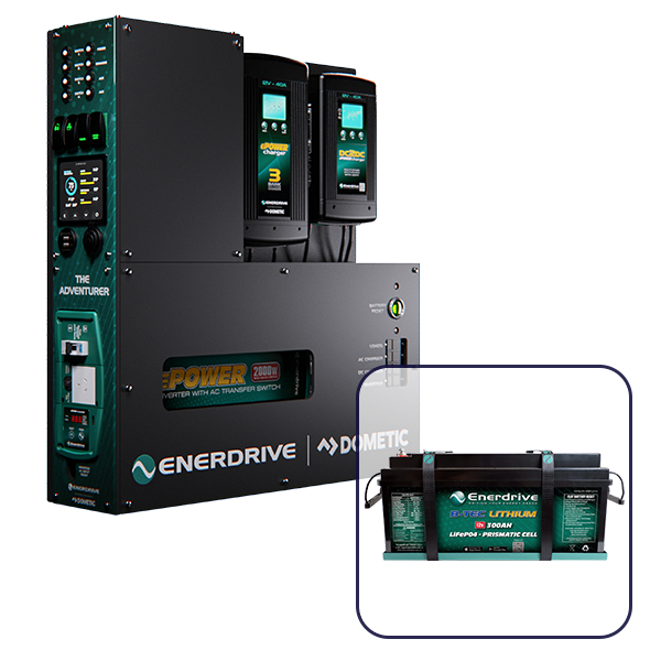Enerdrive 4WD Canopy Adventurer System with 300Ah Lithium Battery, Simarine Battery Monitor & Quad Shunt Module, Passenger Side Installation