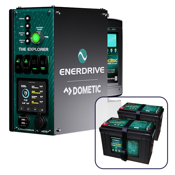Enerdrive 4WD Canopy Explorer System with 2 x 100Ah Lithium Battery, Simarine Battery Monitor & Quad Shunt Module, Drivers Side Installation