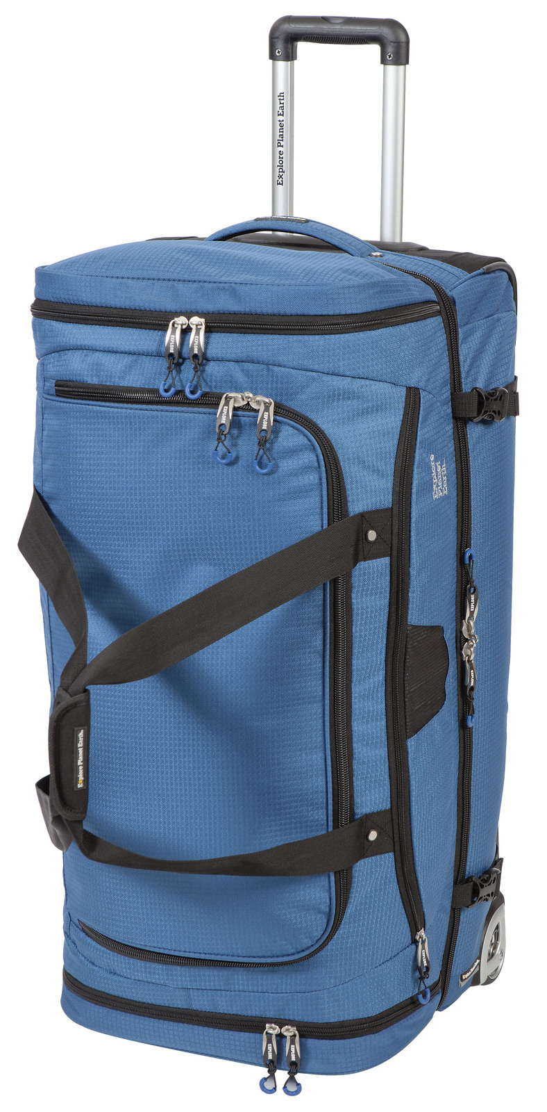 Explore Planet Earth Madrid 110 Litre Blue Travel Roller Bag with Wheels