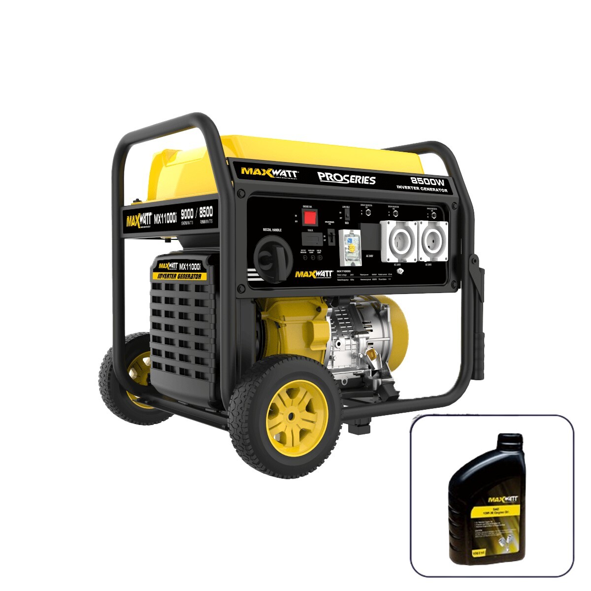 MaxWatt 9000W Petrol Inverter Generator with 2-Wire Auto Start