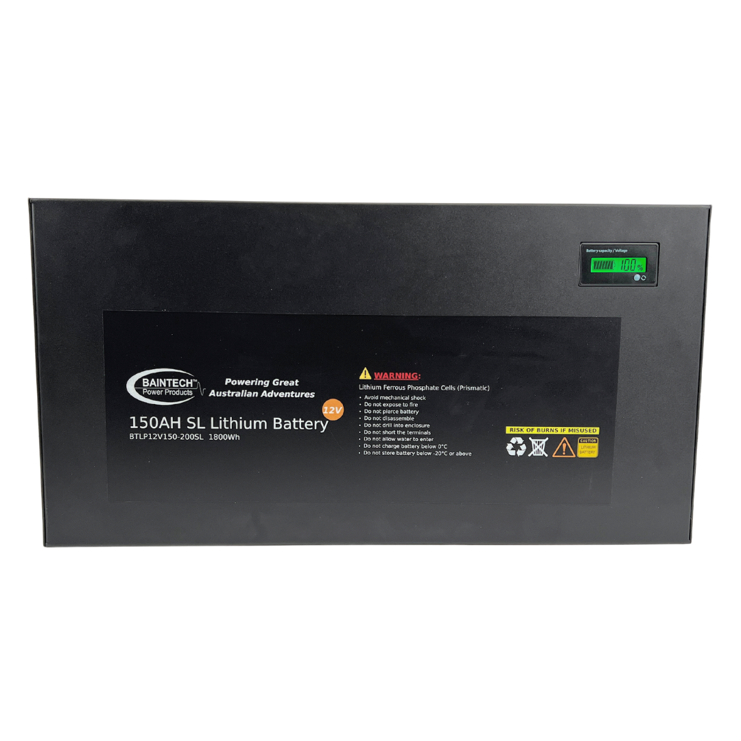 Baintech 12V 110Ah Slimline Lithium Battery with 40A DC-DC Battery Charger