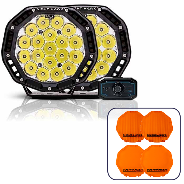 Bushranger Night Hawk 2 x 7" VLI Series LED Driving Light Kit