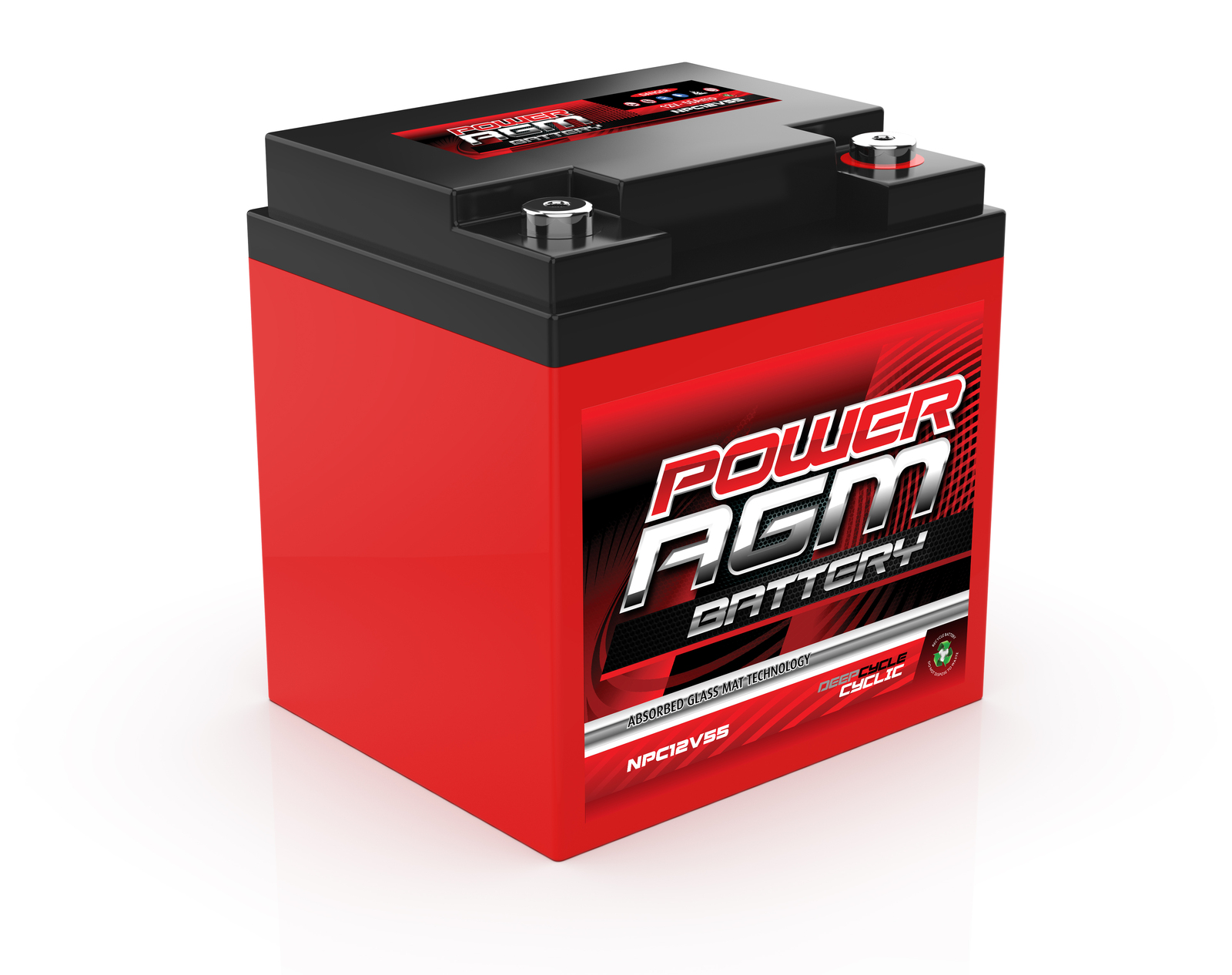 Power AGM 12V 55Ah Deep Cycle Battery, NPC12V55AH