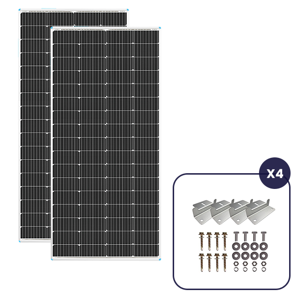 Renogy 2 x 200W 12V Monocrystalline Fixed Solar Panel