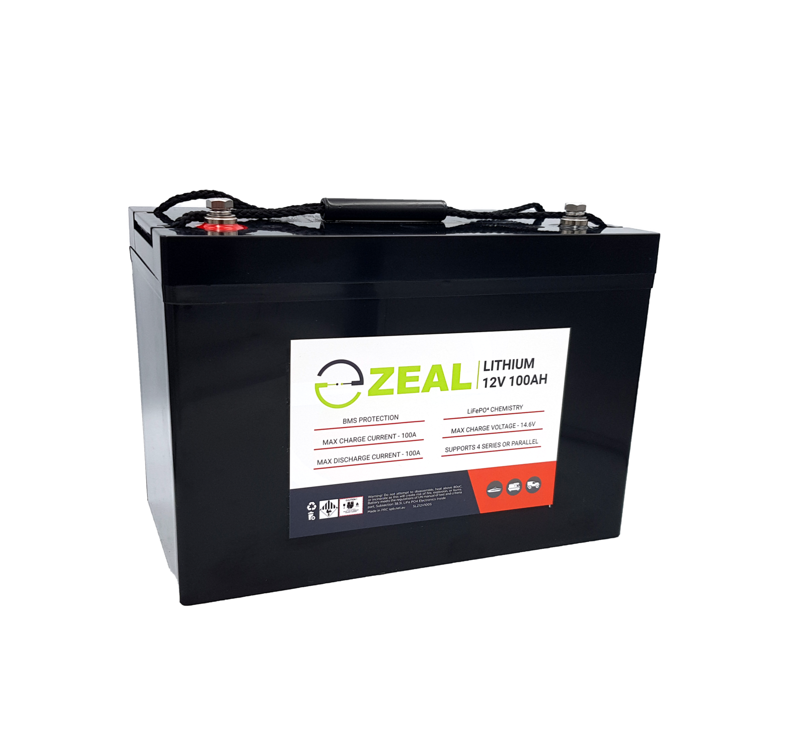 Zeal 12V 100Ah LiFePO4 Lithium Battery