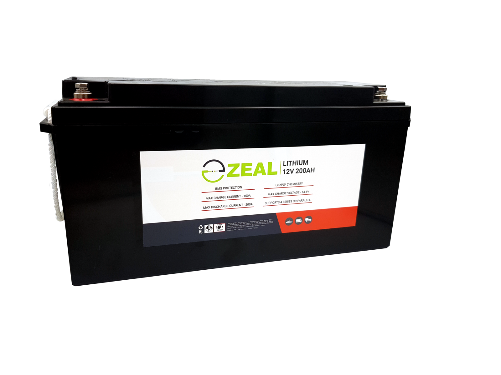 Zeal 12V 200Ah LiFePO4 Lithium Battery
